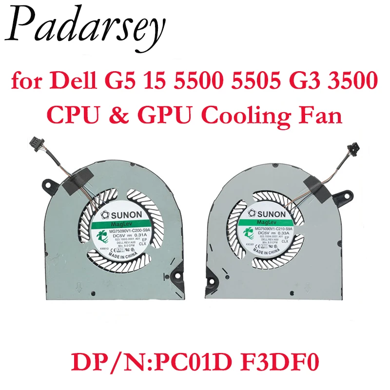 Brand New CPU Cooling Fan w/GPU Fan Cooler Set for Replacement Dell G5 15 5500 5505 G3 3500 Series PC01D F3DF0
Brand New CPU Cooling Fan w/GPU Fan Cooler Set for Replacement Dell G5 15 5500 5505 G3 3500 Series PC01D F3DF0