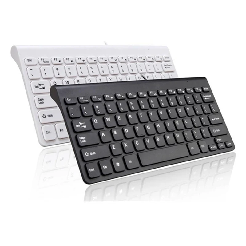 

Ультратонкая Проводная Мини-Клавиатура RYRA USB 2,0 для настольного ПК, ноутбука, 78 клавиш, новая мультимедийная клавиатура для планшета, ноутбука, ТВ, Эндрюс, окно