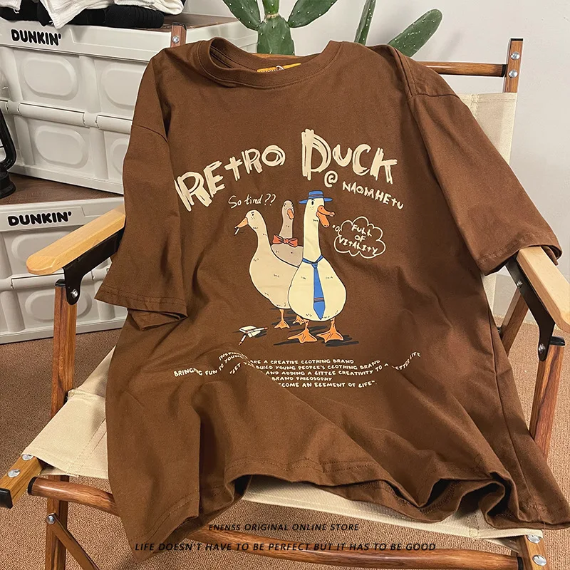 American Retro Vintage Fun Cartoon Short-Sleeved T-Shirt Men And Women Oversize Couple Summer BF Trend Half Sleeve 
American Retro Vintage Fun Cartoon Short-Sleeved T-Shirt Men And Women Oversize Couple Summer BF Trend Half Sleeve