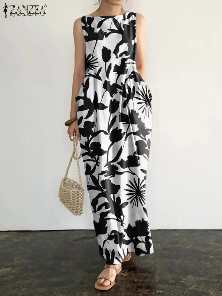 Платье ZANZEA женское с цветочным принтом, элегантный повседневный свободный сарафан без рукавов, с круглым вырезом и карманами, большие разме...
Платье ZANZEA женское с цветочным принтом, элегантный повседневный свободный сарафан без рукавов, с круглым вырезом и карманами, большие разме...