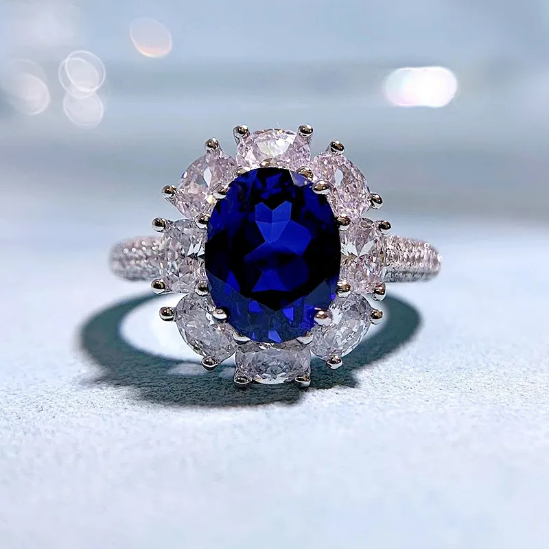 Spring Qiaoer100% 925 Sterling Silver Sparkling Sapphire High Carbon Diamond Bridal Rings Engagement Party Fine Jewelry
Spring Qiaoer100% 925 Sterling Silver Sparkling Sapphire High Carbon Diamond Bridal Rings Engagement Party Fine Jewelry