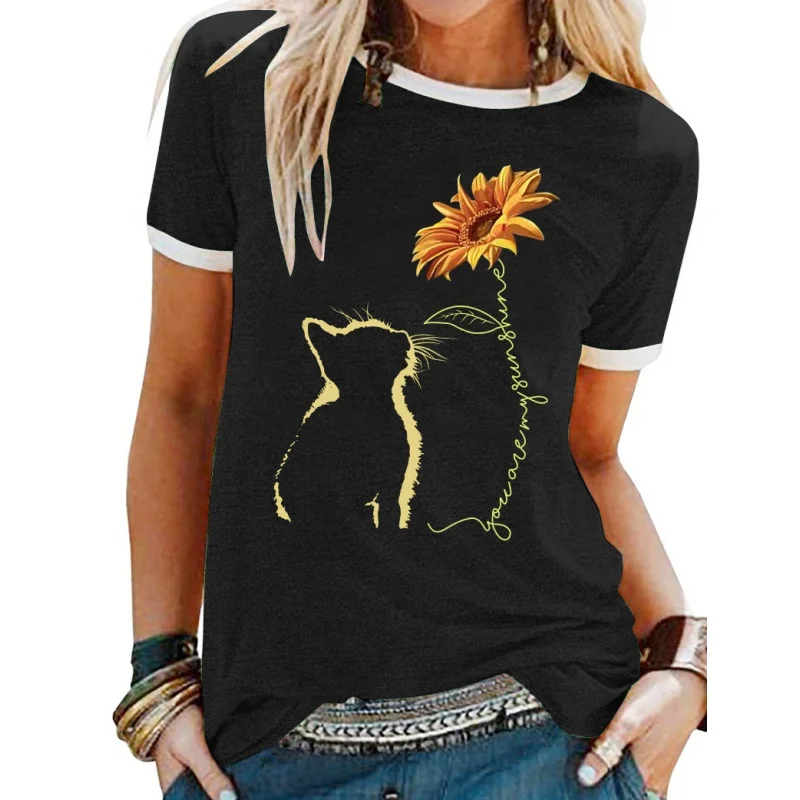 Creative Kittens Sunflowers graphic t shirts womens Short sleeve tee Women's cotton t-shirt O-Neck Plus Size 5XL
Creative Kittens Sunflowers graphic t shirts womens Short sleeve tee Women's cotton t-shirt O-Neck Plus Size 5XL