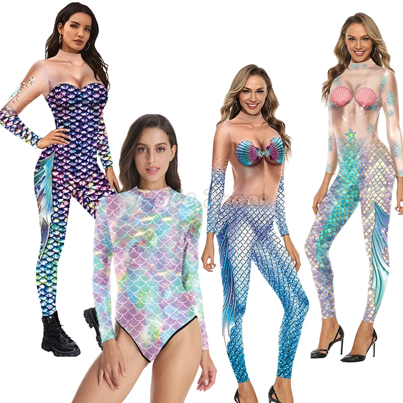 Colorful Mermaid Bodysuit Women's Mermaid Cosplay Costume Fashion Sexy Skinny Swimsuit Carnival Party Catsuits Jumpsuits
Colorful Mermaid Bodysuit Women's Mermaid Cosplay Costume Fashion Sexy Skinny Swimsuit Carnival Party Catsuits Jumpsuits
