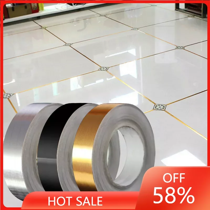 50m/Roll Brushed Gold Silver Floor Edging Waterproof Seam Wall Stickers Wall Gap home decoration Self-adhesive Tile sticker 2022
50m/Roll Brushed Gold Silver Floor Edging Waterproof Seam Wall Stickers Wall Gap home decoration Self-adhesive Tile sticker 2022