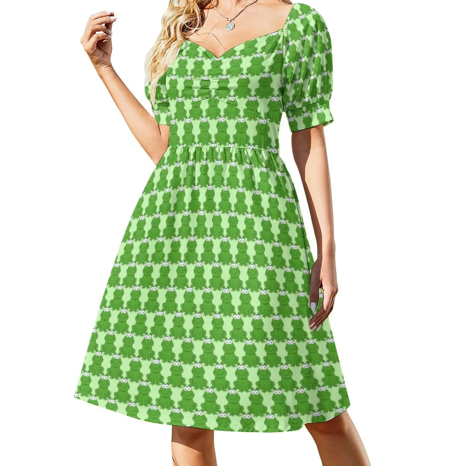 Cute Green Frog Dress Animal Print Elegant Dresses Summer Stylish Casual Dress Print Vestido Big Size 4XL 5XL
Cute Green Frog Dress Animal Print Elegant Dresses Summer Stylish Casual Dress Print Vestido Big Size 4XL 5XL