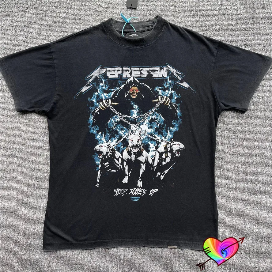 Vintage Black Represent Your Time Up T shirt Men Women 1:1 High Quality Demon Hunter Graphic Represent Tee Logo Bar Wash Tops
Vintage Black Represent Your Time Up T shirt Men Women 1:1 High Quality Demon Hunter Graphic Represent Tee Logo Bar Wash Tops