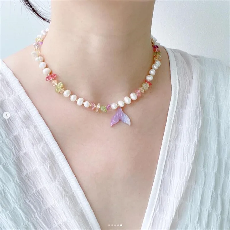 2022 New Fashion Women Bohemian Summer Beach Colorful Fishtail Irregular Stones ABS Pearl Splicing Choker Necklace/Bracelet
2022 New Fashion Women Bohemian Summer Beach Colorful Fishtail Irregular Stones ABS Pearl Splicing Choker Necklace/Bracelet