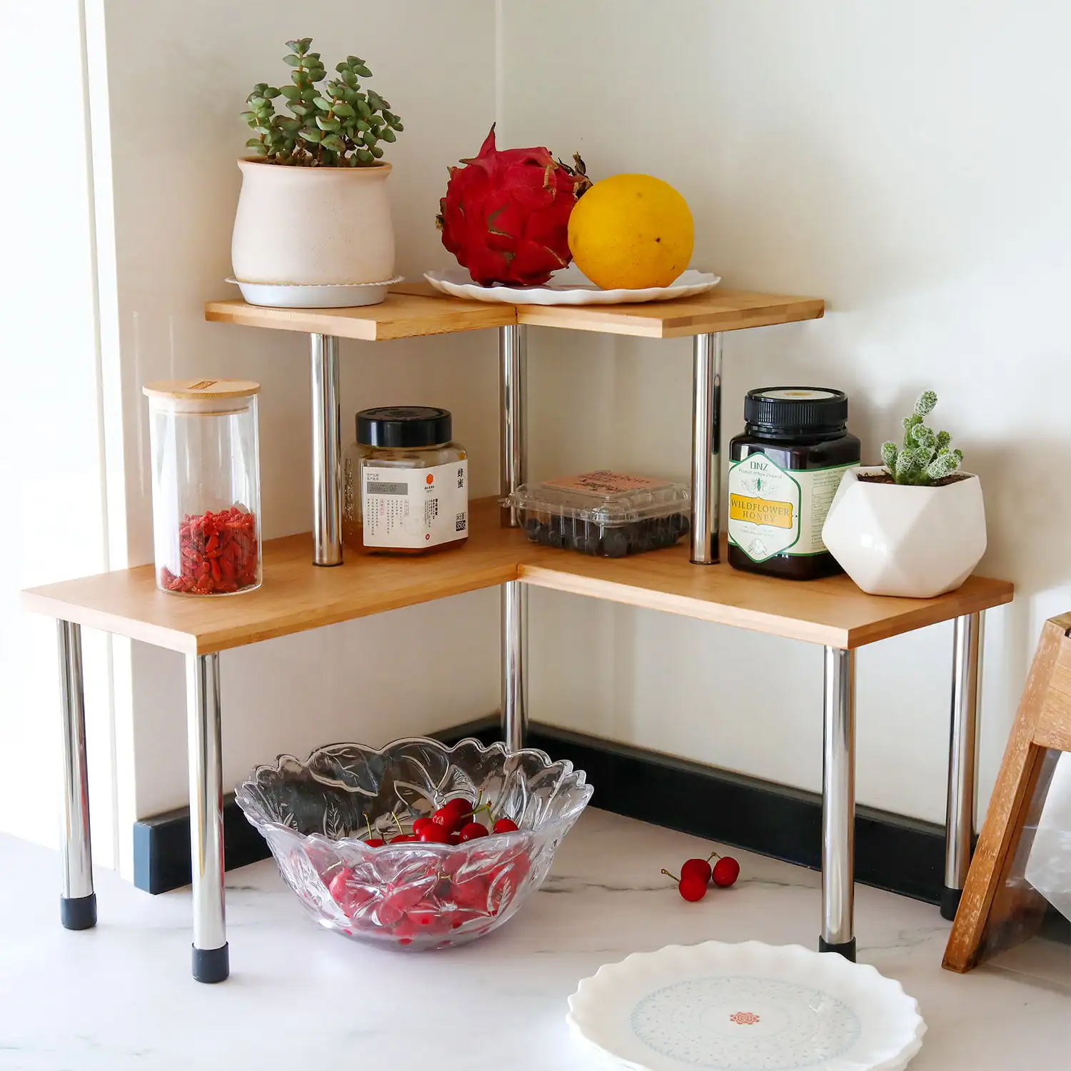 Muliti-function Corner Shelf 2 Tier Spice Rack Free-Standing Pantry Cabinet Storage Bamboo Bathroom Storage Shelves
Muliti-function Corner Shelf 2 Tier Spice Rack Free-Standing Pantry Cabinet Storage Bamboo Bathroom Storage Shelves