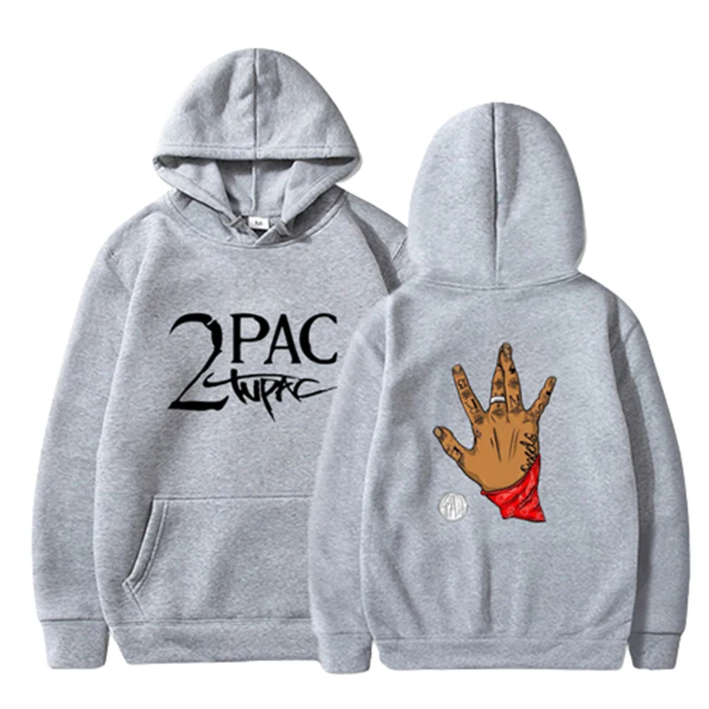 

Autumn New Men Fashion Coat Casual Hoodies Hip Hop Gangsta 2Pac Printed Tupac Shakur Hoodie Sweatshirt Women's y2k Clothing Tops