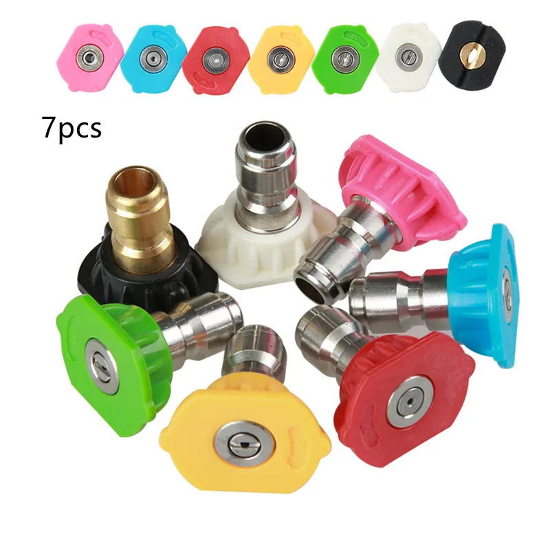 5/7 pcs/set Durable High Pressure Washer Spray Nozzle Suit Quick Disconnect Fittings 1/4 Coupler (0/15/25/40 degrees ) dropship
5/7 pcs/set Durable High Pressure Washer Spray Nozzle Suit Quick Disconnect Fittings 1/4 Coupler (0/15/25/40 degrees ) dropship