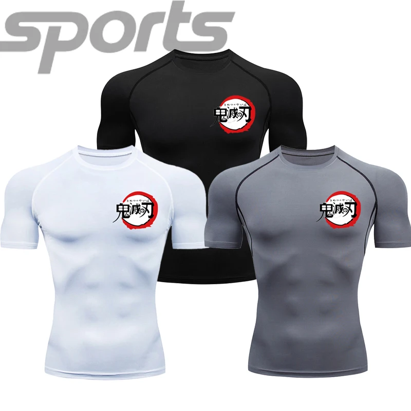 Popular Anime Demon Slayer Men's Tight Sports T-shirt Logo Printing Fashion Training Fitness Quick-drying Basketball Clothing
Popular Anime Demon Slayer Men's Tight Sports T-shirt Logo Printing Fashion Training Fitness Quick-drying Basketball Clothing