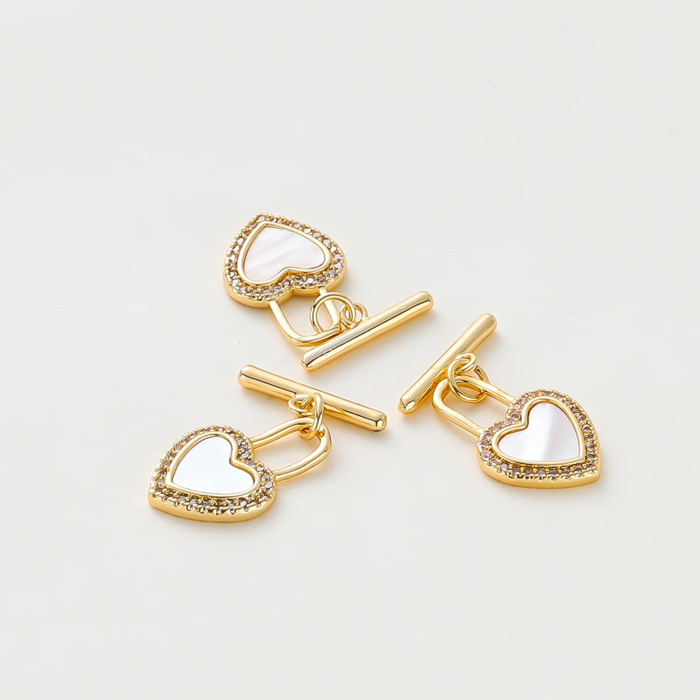 2Sets 18K Gold Color Plated Brass with White Shell Heart O Toggle Clasps for DIY Bracelet Necklace Jewelry Making Accessories
2Sets 18K Gold Color Plated Brass with White Shell Heart O Toggle Clasps for DIY Bracelet Necklace Jewelry Making Accessories