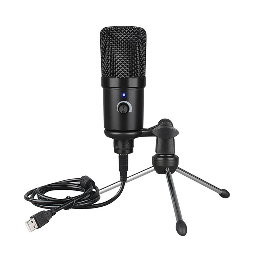 

Metal Professional USB Condenser Microphones For PC Computer Laptop Singing Gaming Streaming Recording Studio YouTube Video Mic