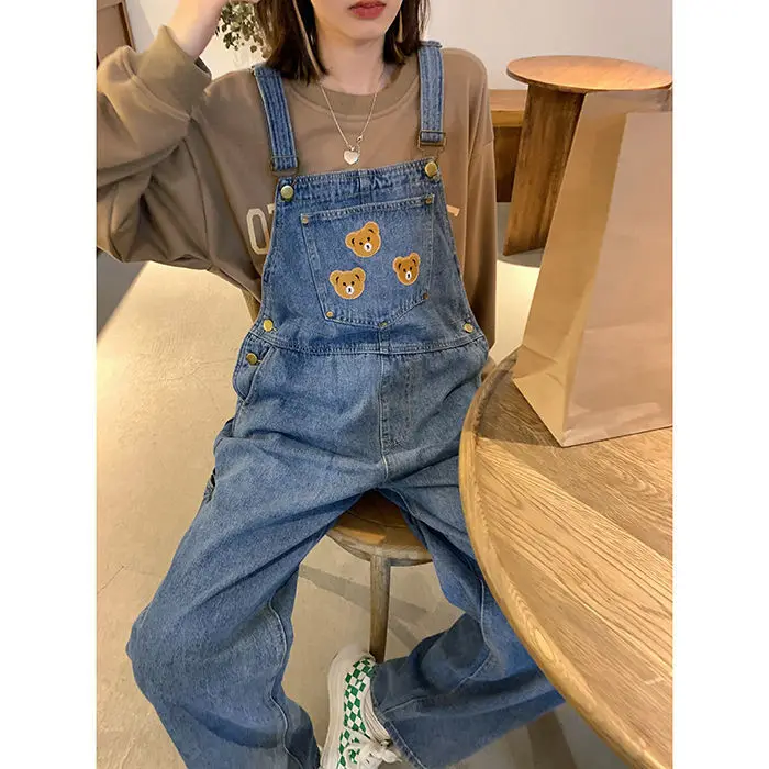Vintage Straight Denim Strap Pants New Three Little Bears Cute Pattern Strap Pants Women's Loose Slim Wide Leg Bodysuit
Vintage Straight Denim Strap Pants New Three Little Bears Cute Pattern Strap Pants Women's Loose Slim Wide Leg Bodysuit