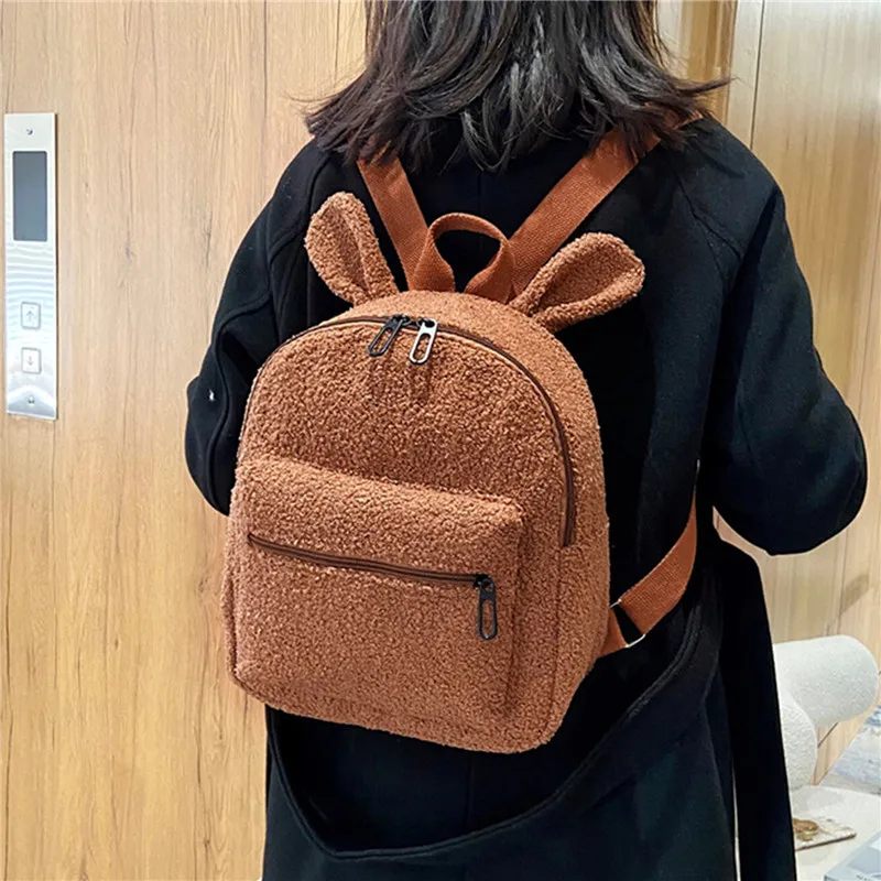 Rabbit Backpack Fluffy Plush School Bag With Bunny Ears Zipper-Open Plush Shoulder Bag For Women Girls
Rabbit Backpack Fluffy Plush School Bag With Bunny Ears Zipper-Open Plush Shoulder Bag For Women Girls