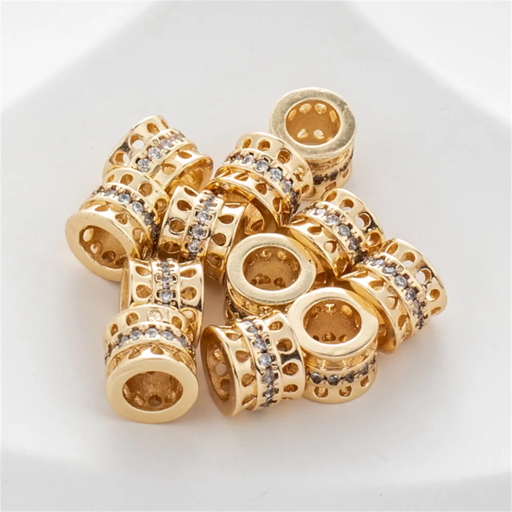 Barrel Bead Inlaid Cubic Zircon 14K Gold Plated Spacer Beads for DIY Jewelry Making Components Bracelets Accessories
Barrel Bead Inlaid Cubic Zircon 14K Gold Plated Spacer Beads for DIY Jewelry Making Components Bracelets Accessories