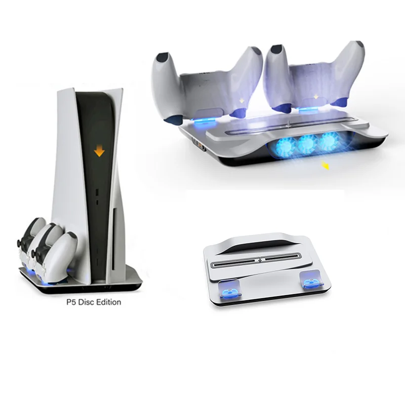 Вертикальная подставка для контроллера PS5, охлаждающий вентилятор для двух геймпадов
Вертикальная подставка для контроллера PS5, охлаждающий вентилятор для двух геймпадов