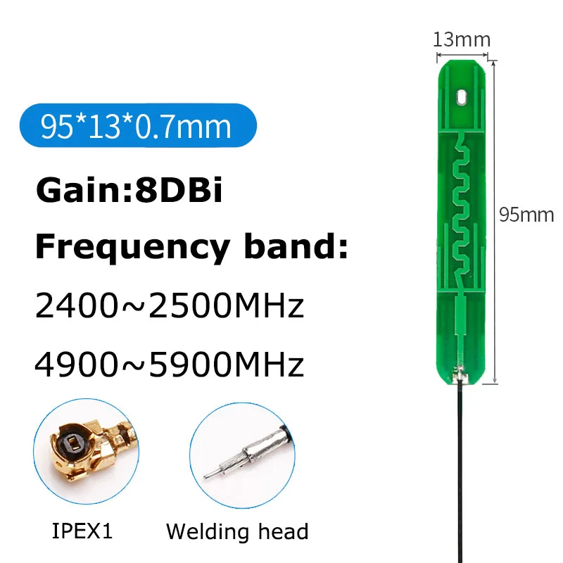 2pcs 2.4G built-in PCB antenna 8DBI high gain Omnidirectional ZigBee bluetooth wifi module antenna IPEX/Welding head
2pcs 2.4G built-in PCB antenna 8DBI high gain Omnidirectional ZigBee bluetooth wifi module antenna IPEX/Welding head