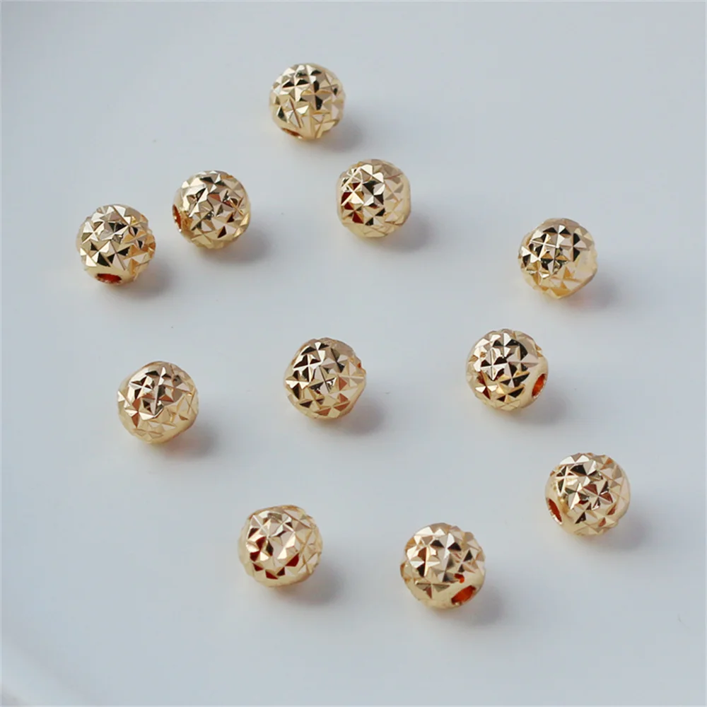 14K gold plated copper real gold pineapple beads diamond faceted flash beads round beads diy chain loose beads accessories
14K gold plated copper real gold pineapple beads diamond faceted flash beads round beads diy chain loose beads accessories