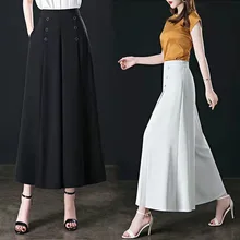 Office Lady Fashion Oversized Pants Spring Summer New Koreon Women Vintage Elastic High Waist Big Size Casual Wide Leg Trousers