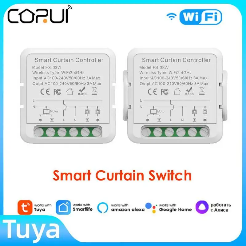 CORUI Tuya Smart Wifi Curtain Module Blind Switch For Roller Shutter Electric Motor Compatible With Alexa Google Home Smart Home
CORUI Tuya Smart Wifi Curtain Module Blind Switch For Roller Shutter Electric Motor Compatible With Alexa Google Home Smart Home