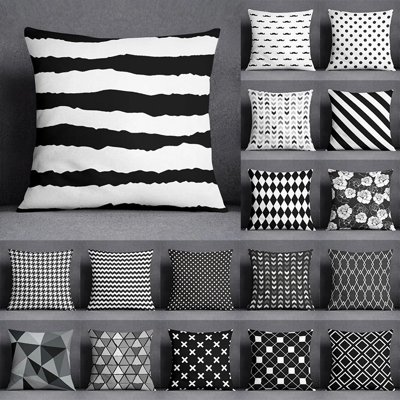 Black and white Series Pillow Gift Home Office Decoration Pillow Bedroom sofa car cushion cover pillowcase (45cm * 45cm)
Black and white Series Pillow Gift Home Office Decoration Pillow Bedroom sofa car cushion cover pillowcase (45cm * 45cm)
