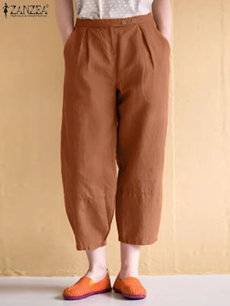 Ladies Retro Cotton Pants Spring Office Trousers ZANZEA Fashion Women Harem Pants High Waist Palazzo Summer Solid Loose Capris
Ladies Retro Cotton Pants Spring Office Trousers ZANZEA Fashion Women Harem Pants High Waist Palazzo Summer Solid Loose Capris