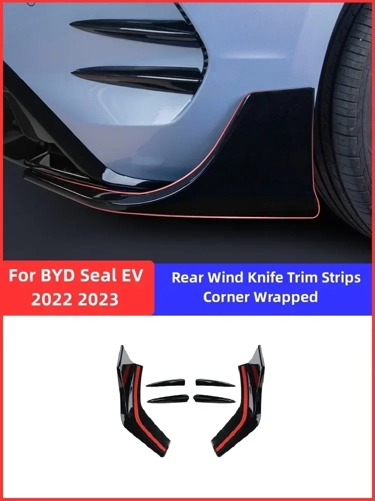 Для BYD Seal EV 2022 2023 задний бампер ветровой нож украшение натяжка ABS защита от царапин