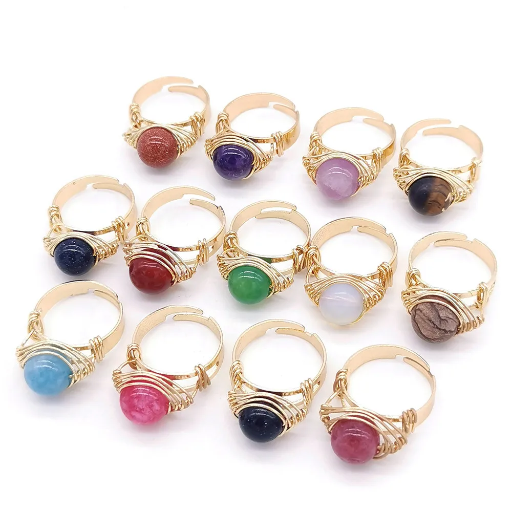 Hand Craft Wire Wrapped Stone Circle Finger Ring Reiki Healing Natural Amethysts Agates Quartz Rings Party Wedding Jewelry
Hand Craft Wire Wrapped Stone Circle Finger Ring Reiki Healing Natural Amethysts Agates Quartz Rings Party Wedding Jewelry