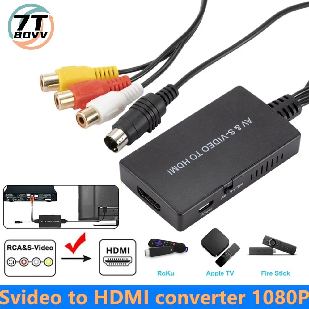 NEW RCA/AV SVIDEO to HDMI AV S-Video Audio Vdieo Converter Adapter 720P/1080P Compatible with PS2/PS3 for DVD HDTV Set Top Box
NEW RCA/AV SVIDEO to HDMI AV S-Video Audio Vdieo Converter Adapter 720P/1080P Compatible with PS2/PS3 for DVD HDTV Set Top Box