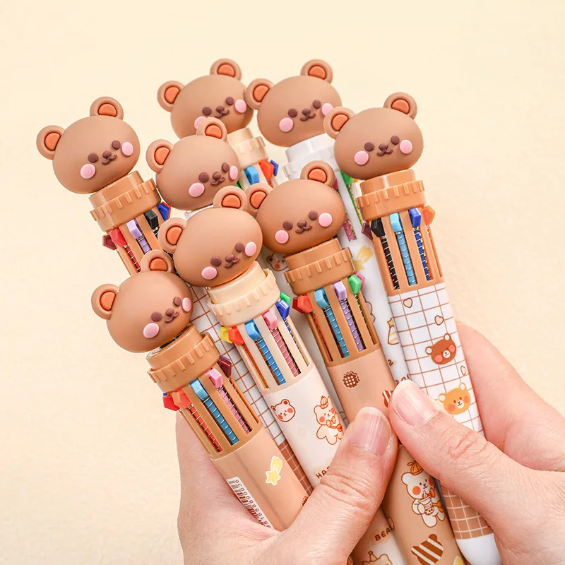 1PCS Kawaii Bear Animal Press Ballpoint Pen 10 Colors Ink 0.5mm Bullet Tip Office Stationery School Supply Child for Writting
1PCS Kawaii Bear Animal Press Ballpoint Pen 10 Colors Ink 0.5mm Bullet Tip Office Stationery School Supply Child for Writting