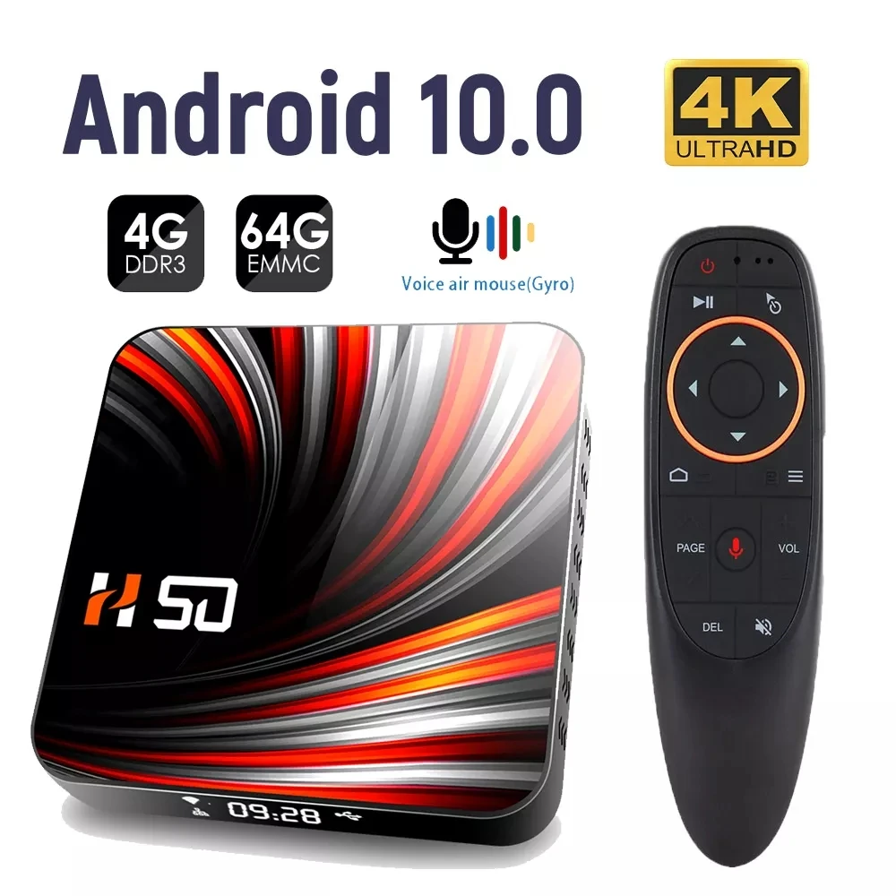 Приставка Смарт-ТВ H50 RK3318, Android 10,0, 4 + 32/64 ГБ, 4K, H.265
Приставка Смарт-ТВ H50 RK3318, Android 10,0, 4 + 32/64 ГБ, 4K, H.265