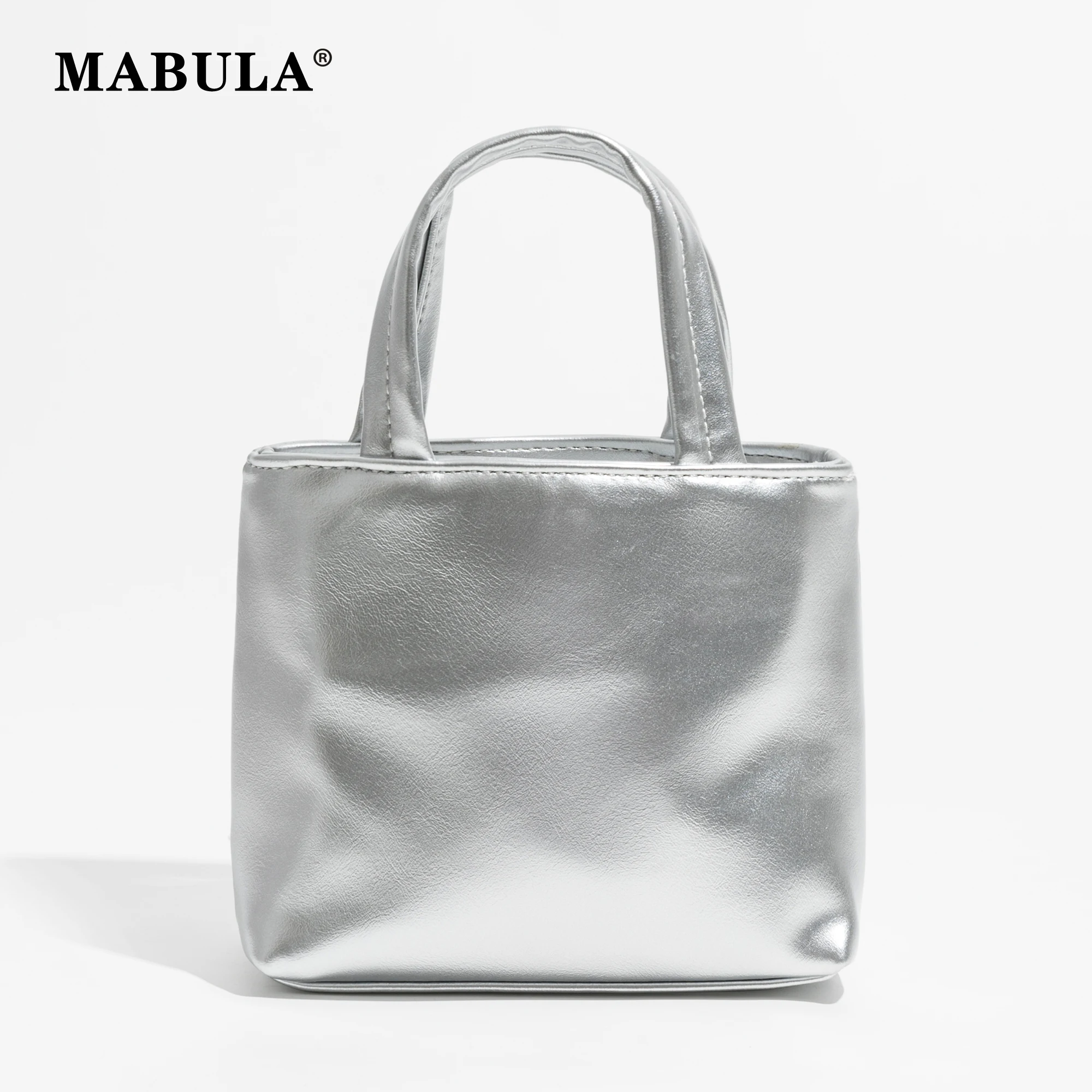 Женские кошельки для телефона MABULA, простой дизайн, квадратная сумка-тоут, маленькие сумочки с ручкой сверху, однотонная Серебристая женская сумка через плечо
Женские кошельки для телефона MABULA, простой дизайн, квадратная сумка-тоут, маленькие сумочки с ручкой сверху, однотонная Серебристая женская сумка через плечо