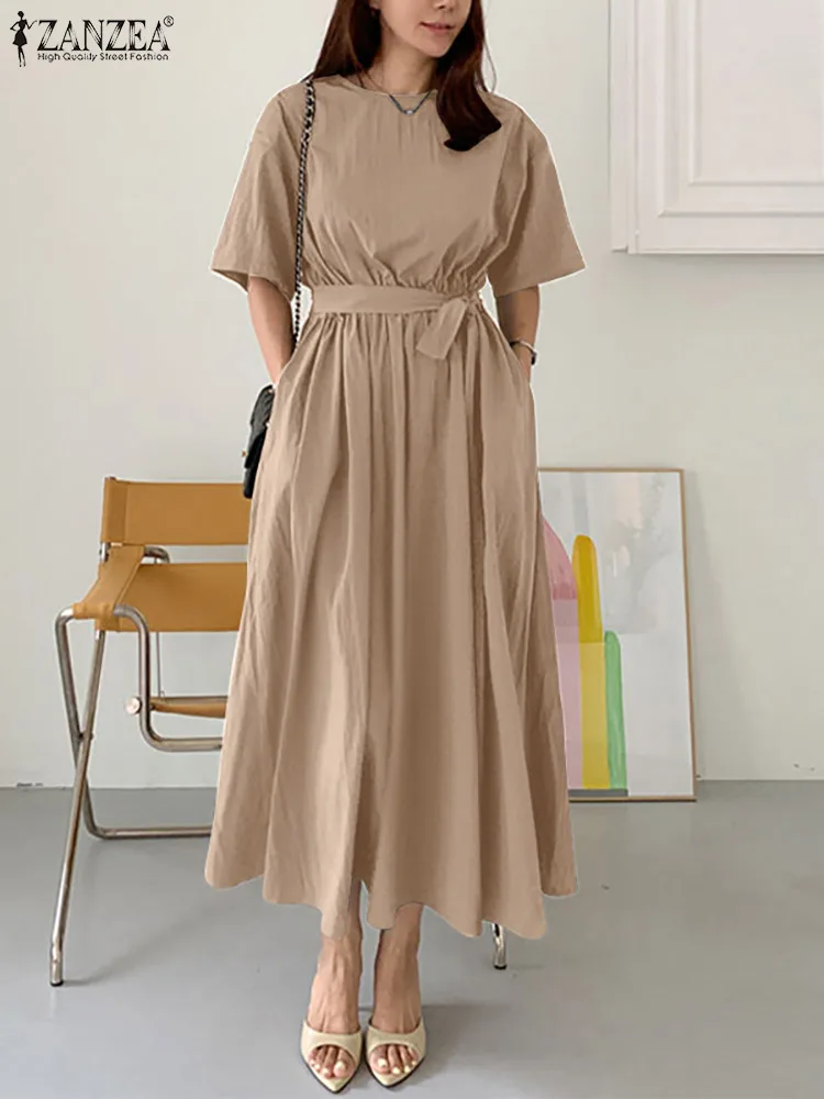 Summer O Neck Half Sleeve Long Shirt Dress ZANZEA Elegant Women OL Work Bleted Sundress Casual Solid Party Holiday Vestidos Robe
Summer O Neck Half Sleeve Long Shirt Dress ZANZEA Elegant Women OL Work Bleted Sundress Casual Solid Party Holiday Vestidos Robe