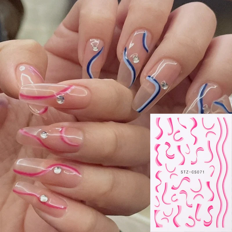 3D Swirl Striped Cow Nail Art Stickers Irregular Rotating Wave Drawing Stickers Adhesive DIY Sparkly Gel Polish Manicure Slider
3D Swirl Striped Cow Nail Art Stickers Irregular Rotating Wave Drawing Stickers Adhesive DIY Sparkly Gel Polish Manicure Slider