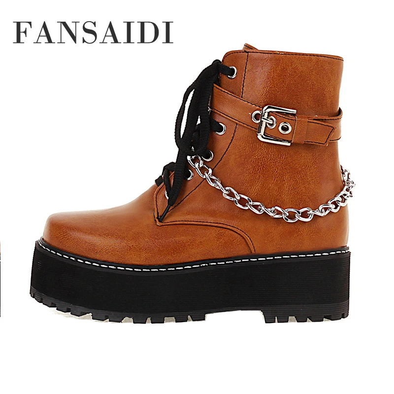 FANSAIDI Winter Platform High Heels Brown White Fashion Zipper Ankle Boots Metal Chain Waterproof Ladies Boots 43 44 45 46 47
FANSAIDI Winter Platform High Heels Brown White Fashion Zipper Ankle Boots Metal Chain Waterproof Ladies Boots 43 44 45 46 47