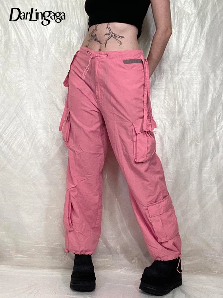 Darlingaga Harajuku Pink Drawstring Cargo Pants Low Waist Streetwear Casual Baggy Trousers Women Big Pockets Tech Aesthetic Chic
Darlingaga Harajuku Pink Drawstring Cargo Pants Low Waist Streetwear Casual Baggy Trousers Women Big Pockets Tech Aesthetic Chic