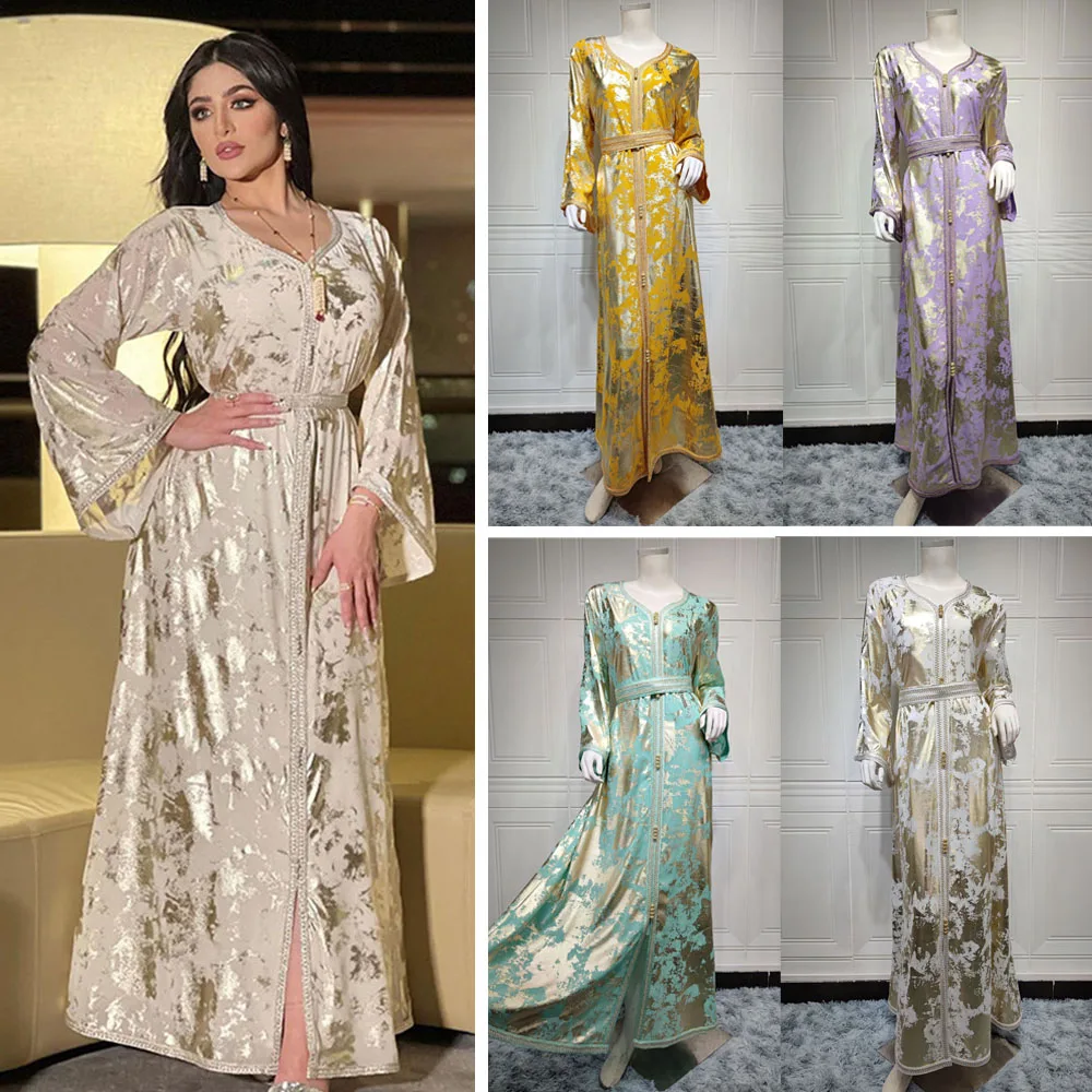 Luxury Abaya Women Muslim Gulf Kaftan Long Sleeve Maxi Dress Turkey Arab Gown Belted Islamic Ramadan Evening Robe Party Jalabiya
Luxury Abaya Women Muslim Gulf Kaftan Long Sleeve Maxi Dress Turkey Arab Gown Belted Islamic Ramadan Evening Robe Party Jalabiya