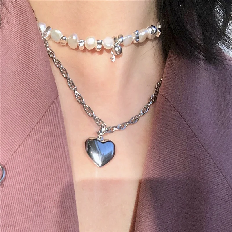 Gothic Style Punk Double Pearl Love Necklace Charms Cute Hip Hop Jewelry For Women Harajuku Choker Chains Accessories
Gothic Style Punk Double Pearl Love Necklace Charms Cute Hip Hop Jewelry For Women Harajuku Choker Chains Accessories