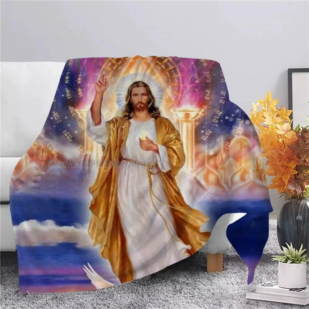 

Одеяло с Иисусом, Фланелевое супермягкое флисовое покрывало, легкий теплый плед для спальни, дивана