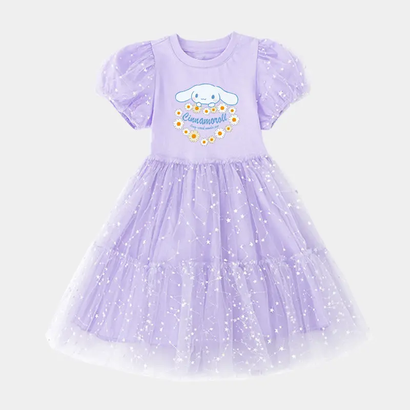 Kawaii Sanrios Anime Cartoon Cute Cinnamoroll Girls Short-Sleeved Mesh Dress 2023 Summer New Children's Mesh Princess Dress
Kawaii Sanrios Anime Cartoon Cute Cinnamoroll Girls Short-Sleeved Mesh Dress 2023 Summer New Children's Mesh Princess Dress