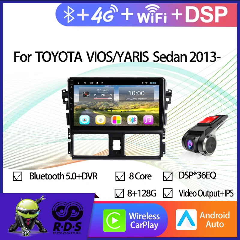 Android Car GPS Navigation For TOYOTA VIOS/YARIS Sedan 2013- Car Radio Stereo Head Unit With Wifi 4G Bluetooth Mirror Link DSP
Android Car GPS Navigation For TOYOTA VIOS/YARIS Sedan 2013- Car Radio Stereo Head Unit With Wifi 4G Bluetooth Mirror Link DSP