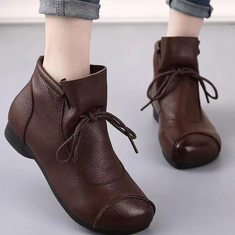 Shoes for Women New Round Toe Fashion Lace Up Women's Boots Casual Soft Bottom Retro Ladies Daily Ankle Boots Sapato Feminino
Shoes for Women New Round Toe Fashion Lace Up Women's Boots Casual Soft Bottom Retro Ladies Daily Ankle Boots Sapato Feminino