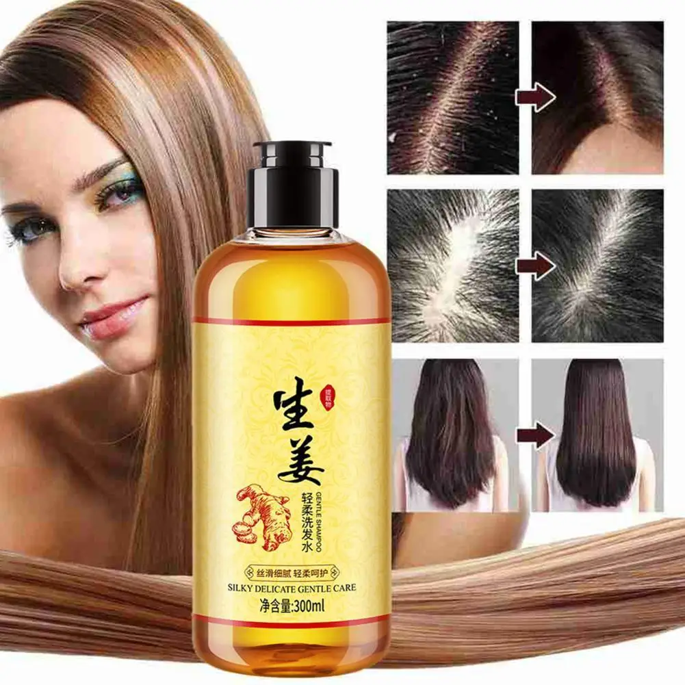 

100/300ml Genuine Professional Hair Ginger Shampoo Hair Regrowth Dense Fast Thicker Hair Growth Shampoo Anti Hair Loss Product