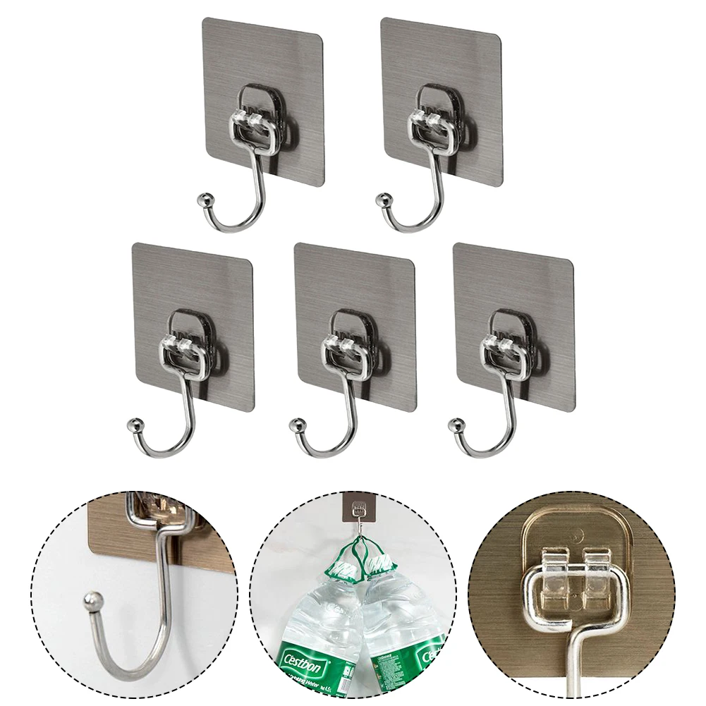 5PCS Stainless Steel Strong Self Adhesive Hooks Key Storage Hanger For Kitchen Bathroom Door Wall Multi-Function Hooks
5PCS Stainless Steel Strong Self Adhesive Hooks Key Storage Hanger For Kitchen Bathroom Door Wall Multi-Function Hooks