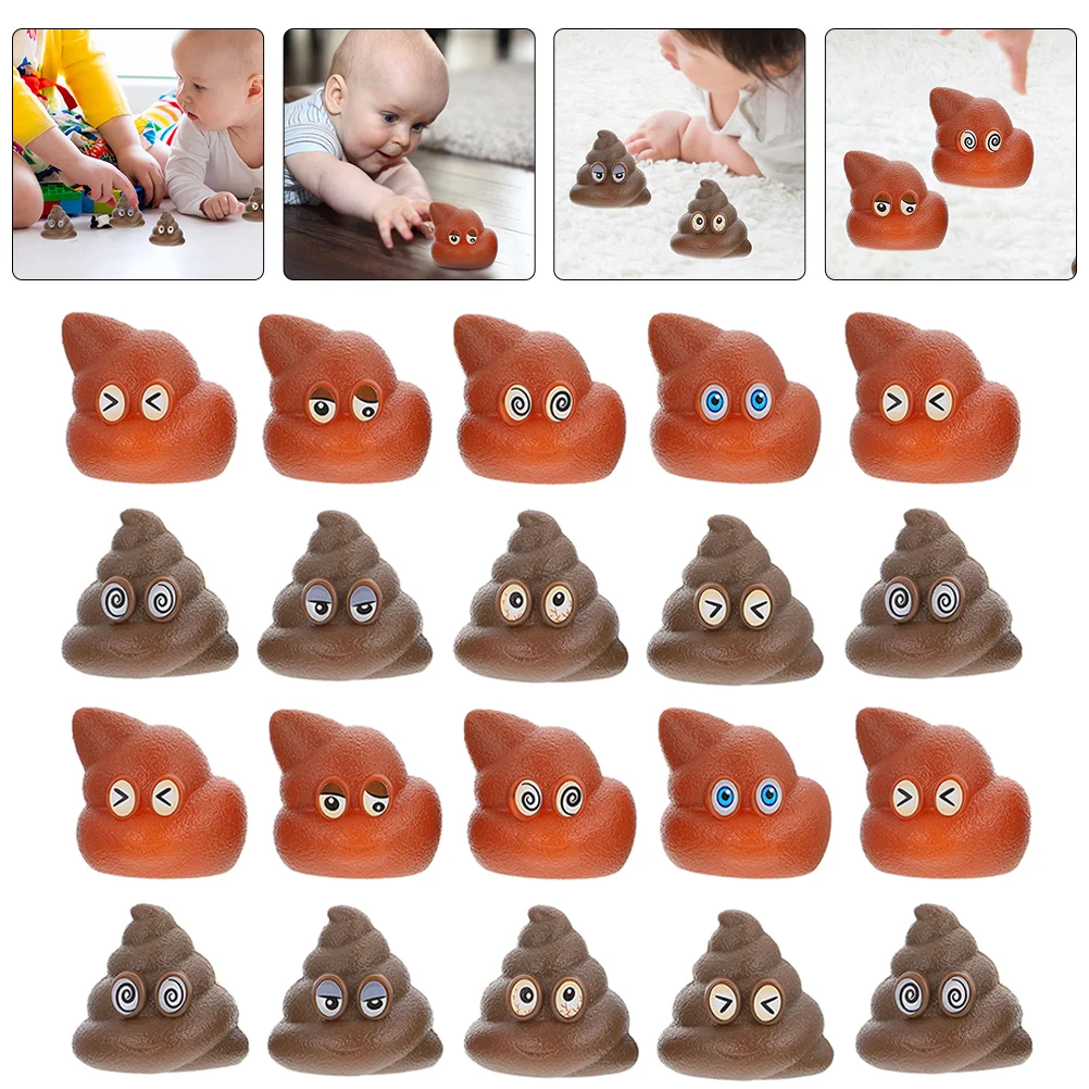 

20 Pcs Plasticard Modelling Poop Toys Party Simulated Tricky Props Fake Kids Playthings Realistic Pvc Tossing Baby