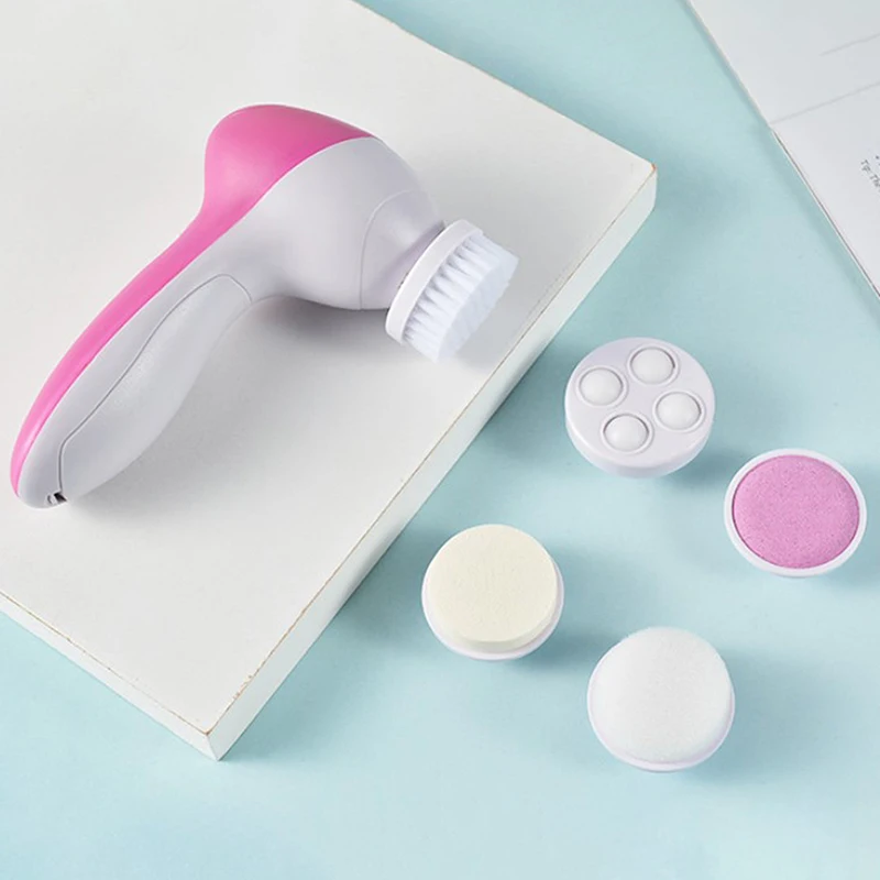 5 in 1 Face Cleansing Brush Silicone Facial Brush Electric Wash Face Machine Deep Cleaning Pore Skin Care Face Massage Brush
5 in 1 Face Cleansing Brush Silicone Facial Brush Electric Wash Face Machine Deep Cleaning Pore Skin Care Face Massage Brush