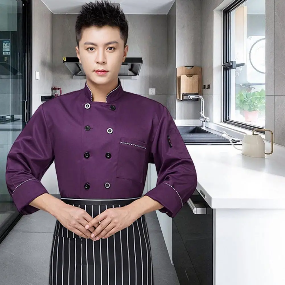 Chef Top Contrast Color Catering Cooking Clothes Long Sleeves Chef Uniform for Work
Chef Top Contrast Color Catering Cooking Clothes Long Sleeves Chef Uniform for Work