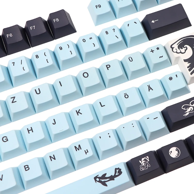 

134 Keys Mizu Dye Sub Keycaps Cherry Profile PBT Keycap Iso Set for 61/64/68/71/84/87/96/980/104/108 Mechanical Keyboard