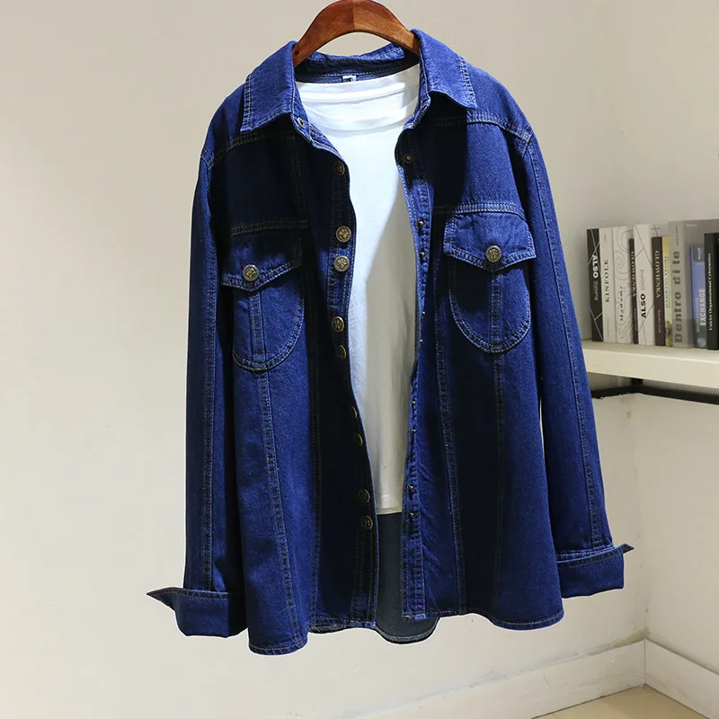 Vintage Dark Blue Mid Long Denim Jacket Coat Women Harajuku Loose Cowboy Outerwear Big Pocket Long Sleeve Jeans Jackets Female
Vintage Dark Blue Mid Long Denim Jacket Coat Women Harajuku Loose Cowboy Outerwear Big Pocket Long Sleeve Jeans Jackets Female